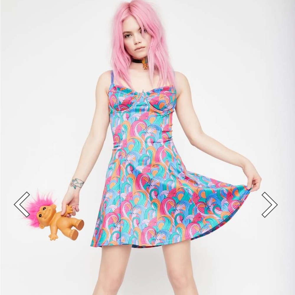 NWOT Dolls Kill Troll Rainbow Swirl Dress 🌈